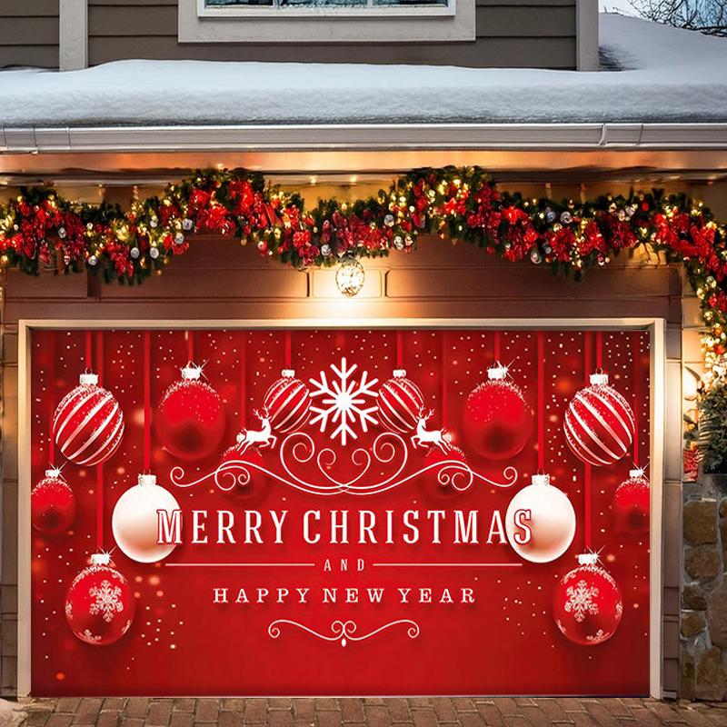 1PC Christmas Garage Door Banner Decorated Garage Door Screen 240x210cm