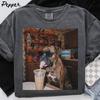 Maglietta Halloween Boxer Comfort Colors, Maglietta Cane Mamma Caffè Freddo, Regali Divertenti per la Festa della Mamma, Maglietta Cane Mamma, T-shirt Trendy per Animali