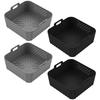 2/4Pcs Air Fryer Silicone Liners Non-stick Air Fryer Basket Reusable Silicone Pot Baking Tray for 5-8 QT Air Fryer Accessories
