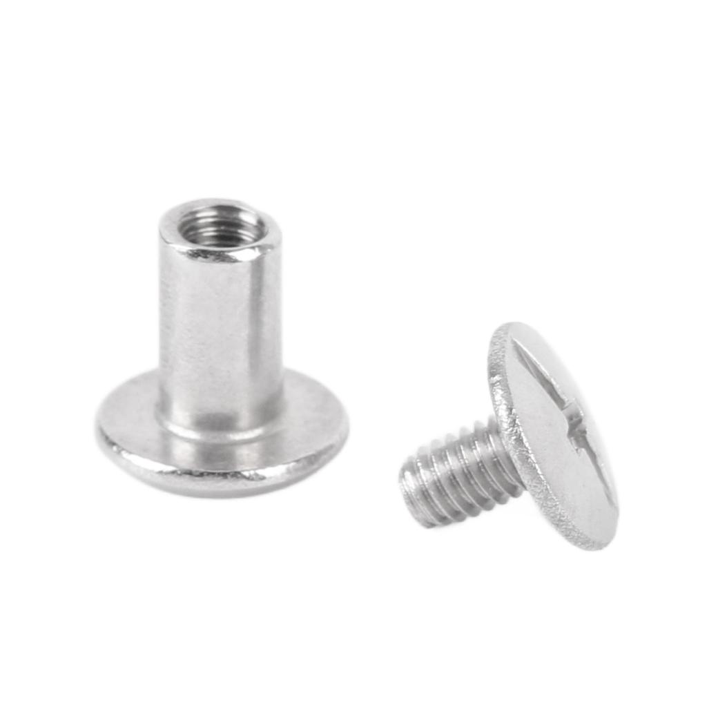 100 Sets Rivet and Screw M2.5 Stainless Steel Flat Round Hd Rivet Studs for Clothing Decoration Lther Crafts