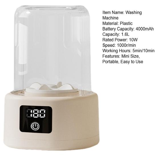 Portable Mini Washing Machine User-Friendly Rechargeable Automatic Baby Clothes Underwear Travel Laundry Machine