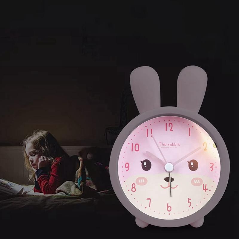 Children's Alarm Clock For Girls Without TickingRabbit Children's Alarm Clock Silent Alarm Clock With Light Student