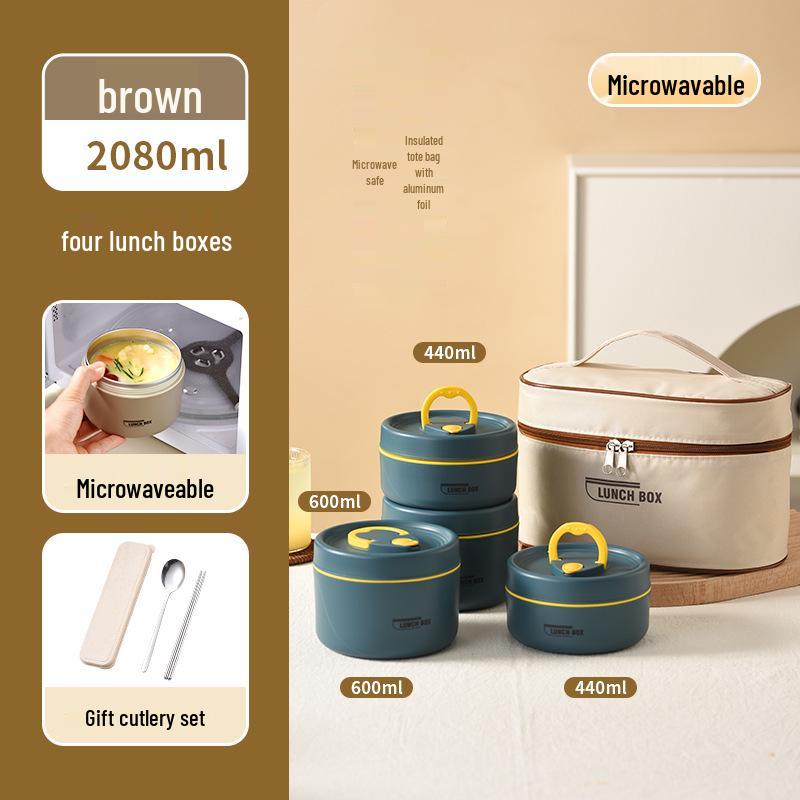 304 Stainless Steel Leak-Proof Multi-Layer Insulated Lunch Box for Office Workers & Students, Microwave Safe & Portable