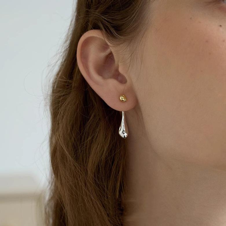 

Сережки-краплі з блоками кольору, що кріпляться ззаду, жіночі, ніжні золоті пусети, вінтажні, мінімалістичні, елегантні, повсякденні прикраси для вух