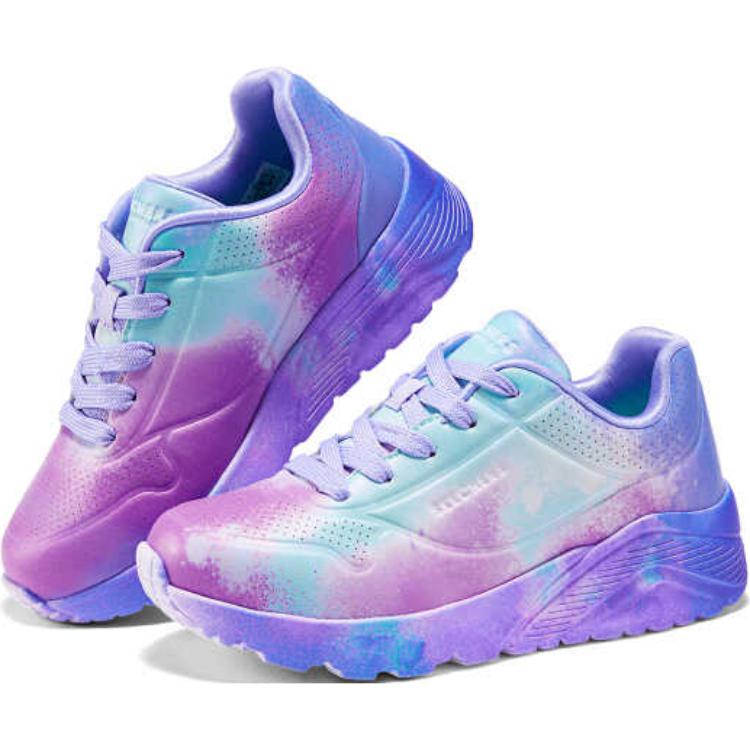 Skechers Kinder Uno Bequem Vielseitig Rutschfest Langlebig Niedrig geschnittene Freizeitschuhe Kinder Sneaker Blau Lila 310486L-BLMT