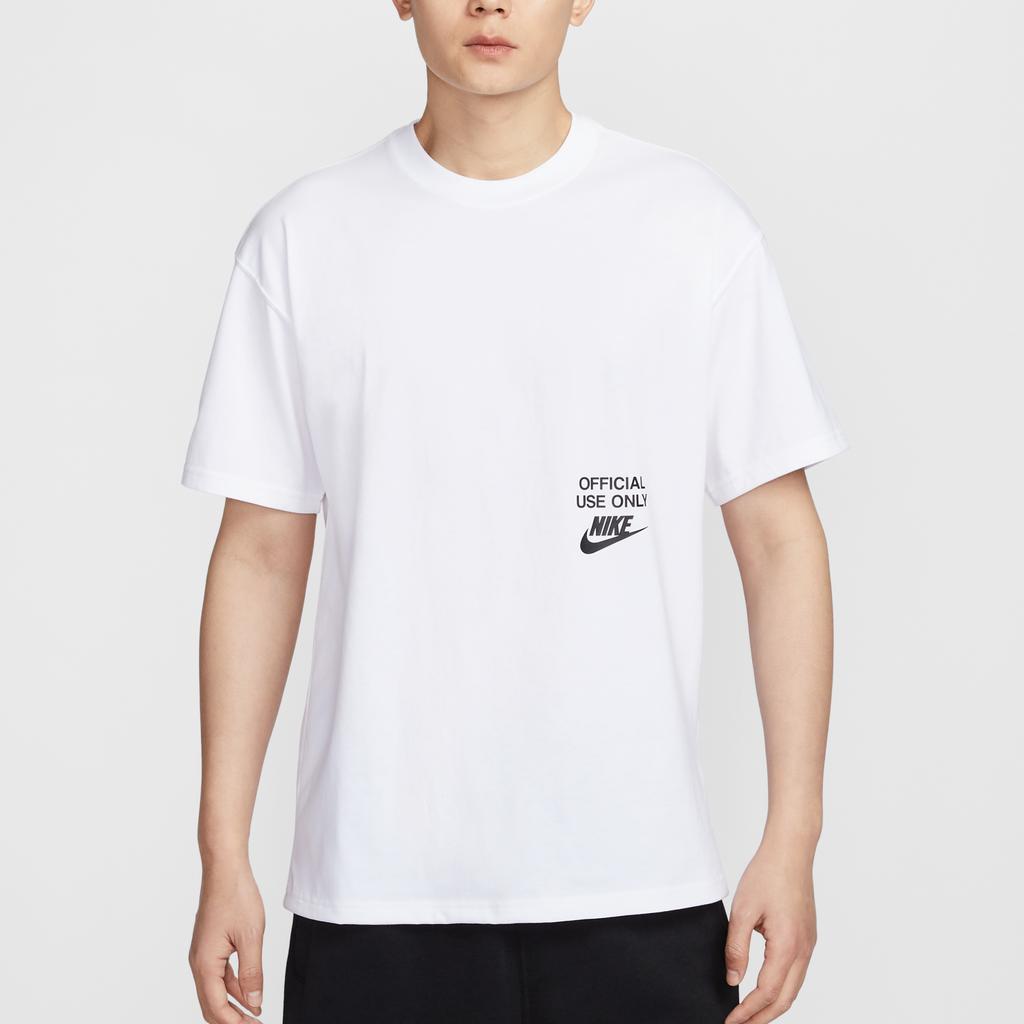 Nike Sportswear As U Nsw Tee M90 Oc Remix Fashion Simple Round Neck Pullover Solid Color Short Sleeve T-Shirt Men Tops White HJ0775100
