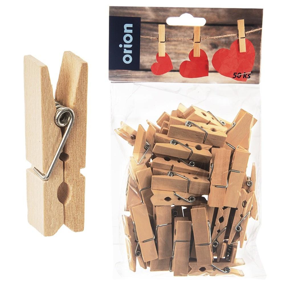 Dekorative Holzwäscheklammern 4,5 cm 50 Stück.