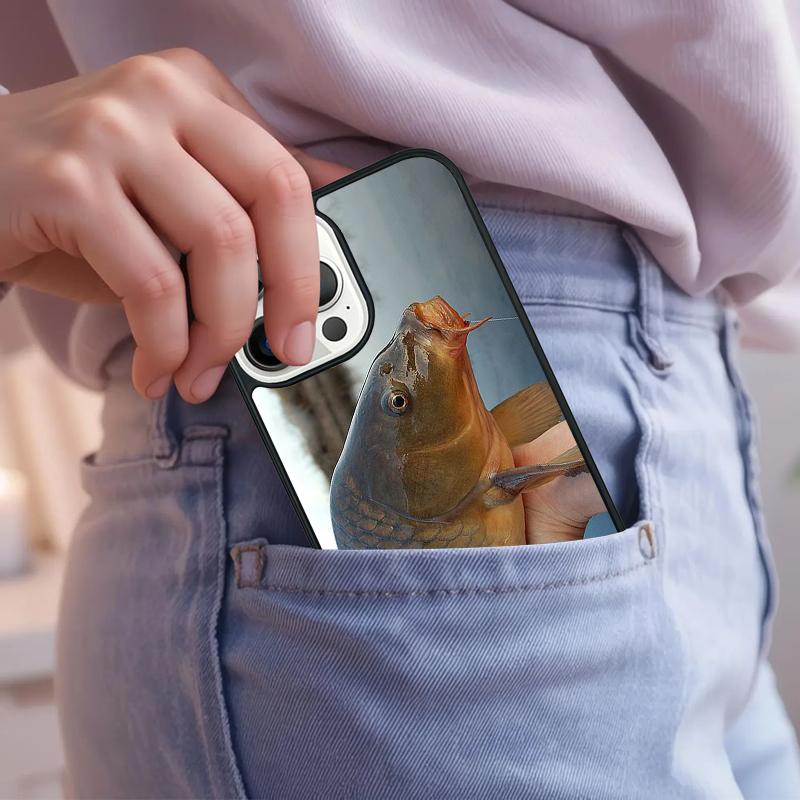 Fish Fishing Carp Funny Phone Case For iPhone 17 Air 15 16e 14 13 Pro Max Coque 12 11 Pro Max PLUS cover