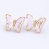 Nidin New Fashion 8 Colors Exquisite Lovely Butterfly Transparent Crystal Zirconia Stud Earrings Feminity Elegant Jewelry Gift