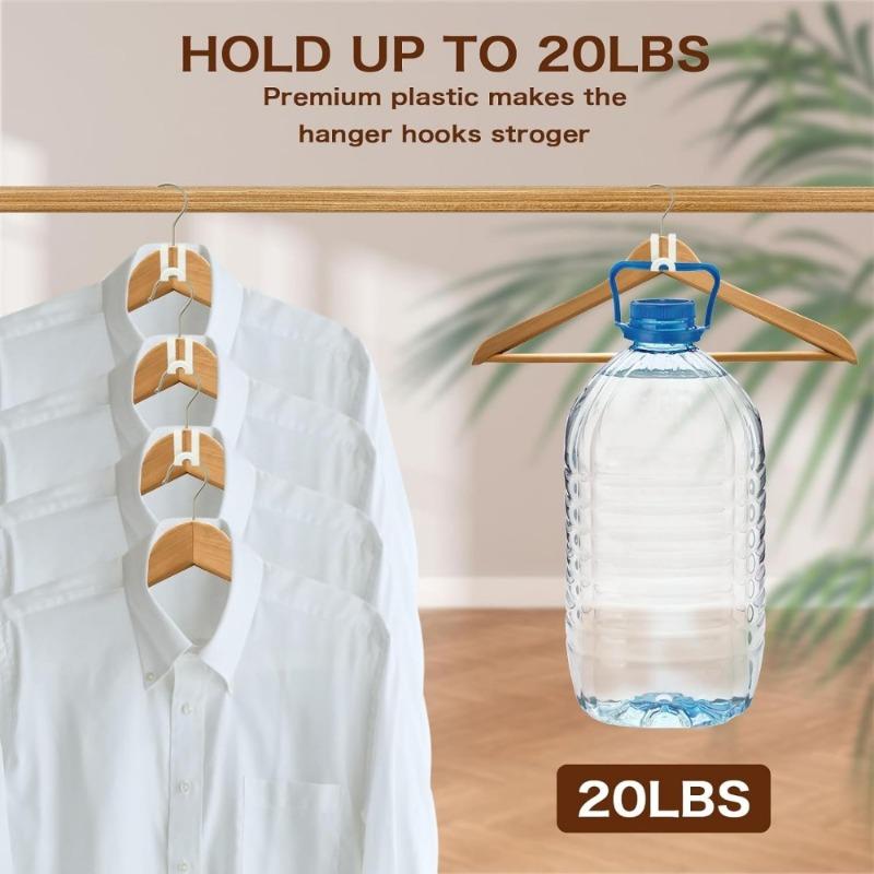 100pcs Clothes Hanger Connector Hooks Hanger Extender Clips Heavy Duty Plastic Hooks Space Saving Hanger for Organizer Closet