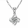 Fashion Four-Leaf Clover Imitation Moissanite Diamond Pendant Necklace