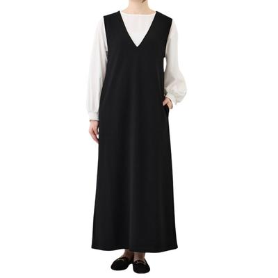 Jumper Sleeveless Coordinates for Short and Tall Available In Various Lengths [evene] Women's Skirt, Dress, Black, People, (Black, Short)