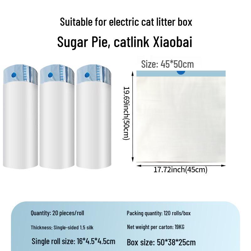 Katzenstreubeutel mit Kordelzug: Dicke, große und leicht zu reinigende Kotbeutel mit Schaufel für Katzentoiletten