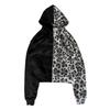 Y2K Black Dual Color Print Hoodie Mens Loose Fit Zip Up Gothic Streetwear