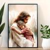 Modern Religious Canvas Print  Inspirational Poster Jesus Young Girl Bible Verse Wall Art for Living Room Dining Office Bedroom