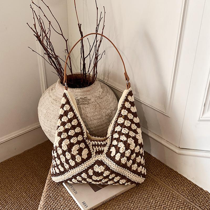 

Ethnic Style Woven Women s Fashion Tote - Casual Travel Beach Shoulder Bag