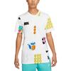 Nike Swoosh Logo Print Crew Neck T-Shirt Men Tops White DQ1014-100