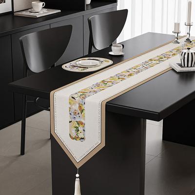 Chemin de table de luxe en coton lin avec multi-pompons Décorations de salle à manger commode fête de mariage Nappe de restaurant
