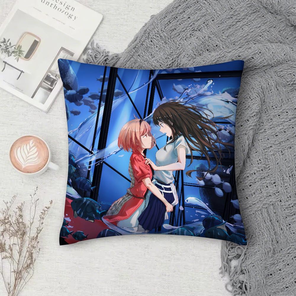 Anime L-Lycoris Recoil Pillow Case Square Double-Sided Printing Short Plush Sofa Cushion Cover Bedside Pillow