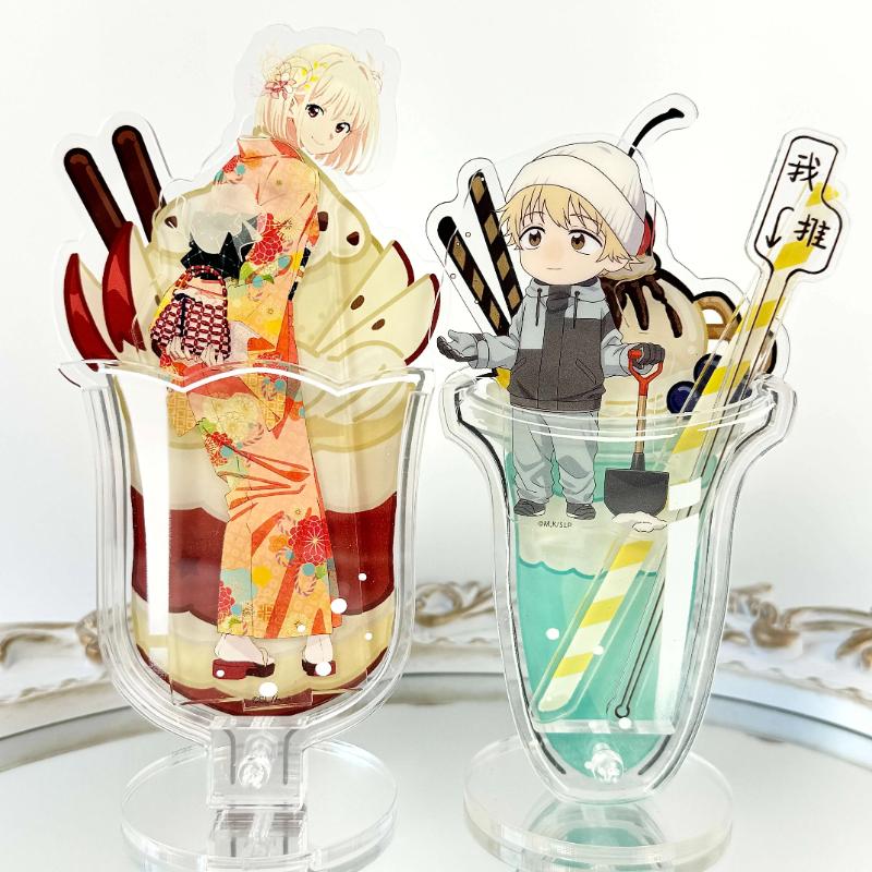 Creative Fruits Buffy Cup Acrylic Badge Ornaments Girls Room Desktop Decor Japan Style Anime Character Badges Display 2025 New