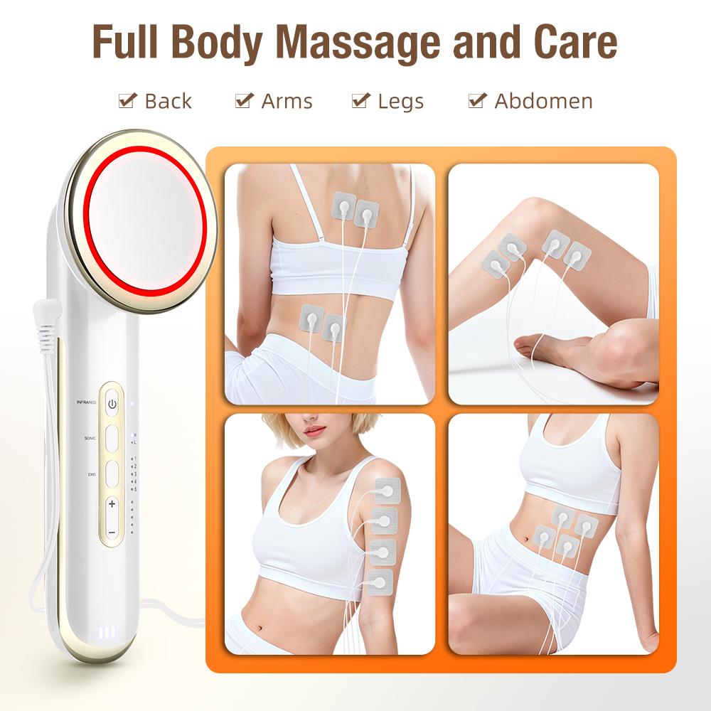 Electric EMS Body Shaping Massager with Ultrasound Cavitation Fat Burner Slimming Machine for Face Lifting Body Weight Loss