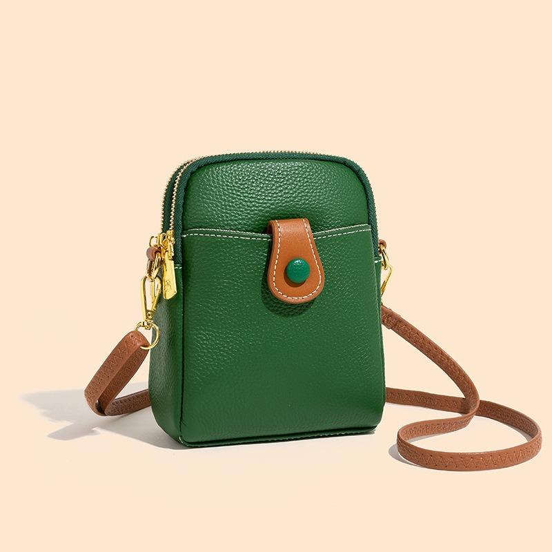 Fashion Women's Genuine Leather Diagonal Cross Head Layer Cowhide Coin Purse Cowhide Shoulder Bag