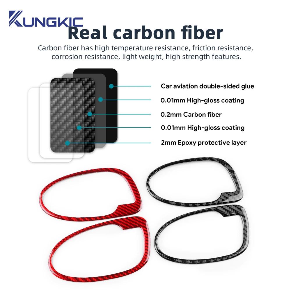 Real Soft Carbon Fiber Sticker For Toyota Yaris 2006 2007 2008 2009 2010 2011 LHD RHD Car Door Handle Frame Accessories