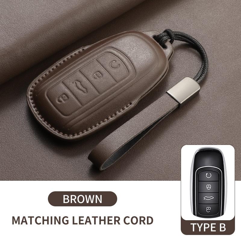 

For Chery Tiggo 7 8 Arrizo 5 Pro Gx 5X Eq7 Exeed Rx Jaecoo J7 J8 Omoda 5 C5 Leather Car Smart Key Cover Case Protector Fob Shell