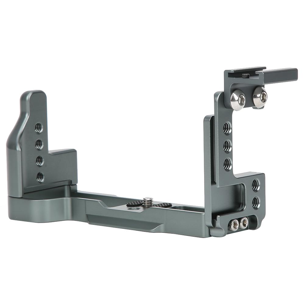 Metal Microphone Stand L Quick Release Plate Vertical Shooting Handle for Canon M6 Mark IIgray