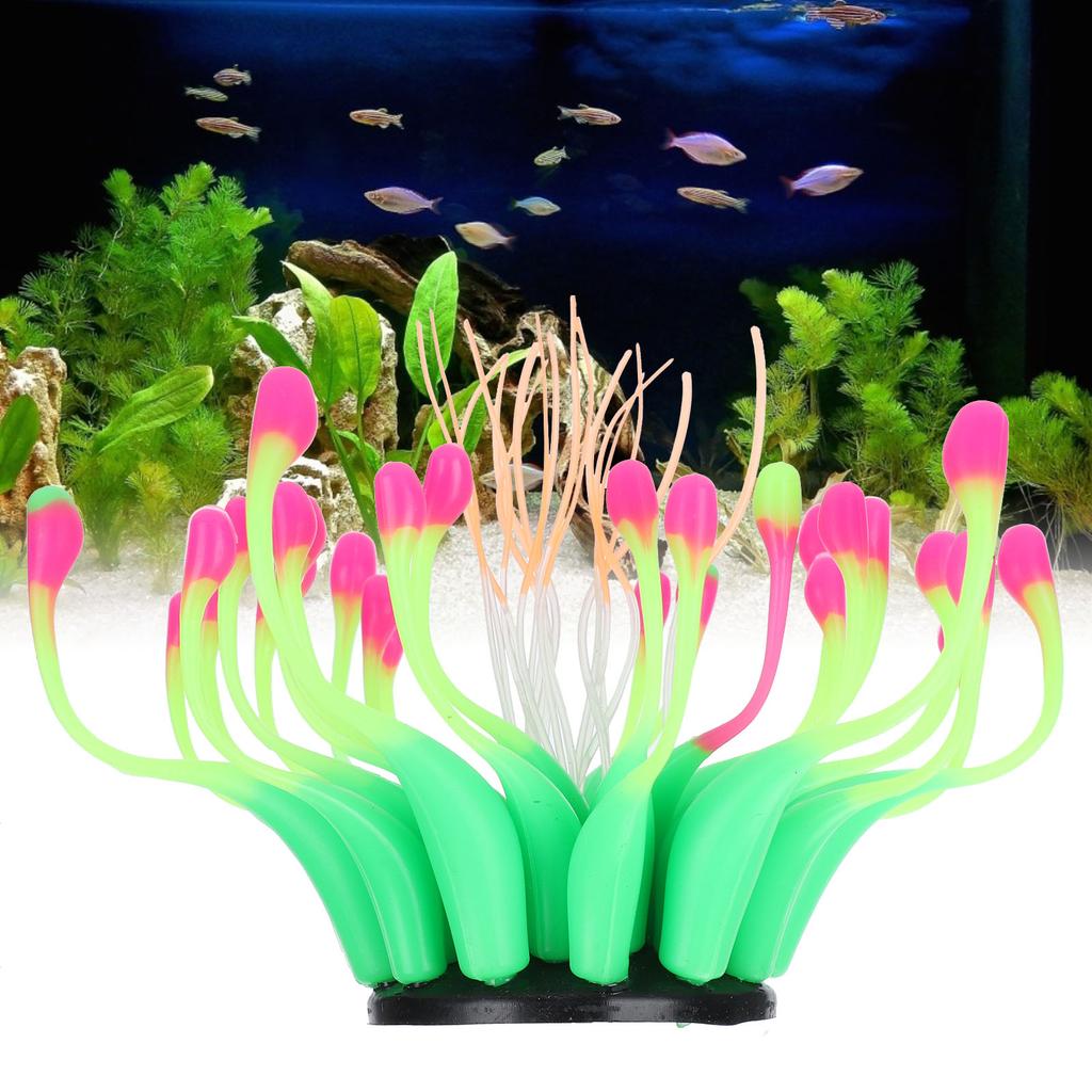 Artificial Coral Silicone Simulation Water Plant Aquarium Fish Tank Decoration OrnamentGreen