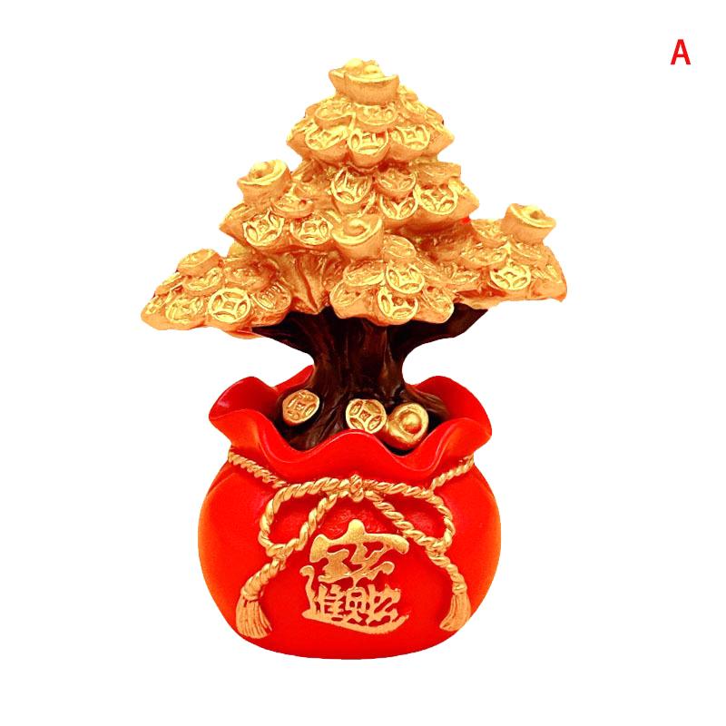 S-1Pc Chinese Feng Shui Money Tree Office Home Table Feng Shui Money Tree Cabinet Craft Plants Gift Stone Decorations Good Luck