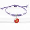 Purple Stylish Unisex Charm Bracelet With European Country Flags Length Adjustable