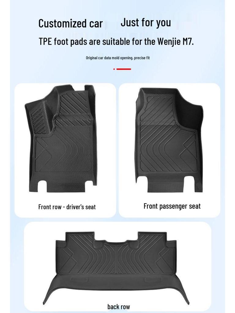 25-Model Double-Layer TPE Floor Mats for AITO M7, Car-Specific Original Color