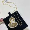 Retro Chinese Hollow Gourd Brooch: Gold-Plated Shell, Zircon, Pearl Pin, DIY Accessory