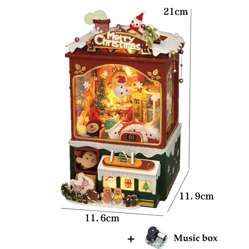 Handmade DIY Wooden Miniature Doll House Kit 3D Puzzle Model Building  Assembly Of Room Toy Home DollHouses For Christmas Gifts