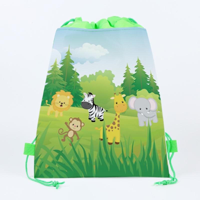 

Cartoon Animals Non-woven Bag Birthday Gifts Drawstring School Backpack Baby Kids Party Packing Storage Bags 34x27cm