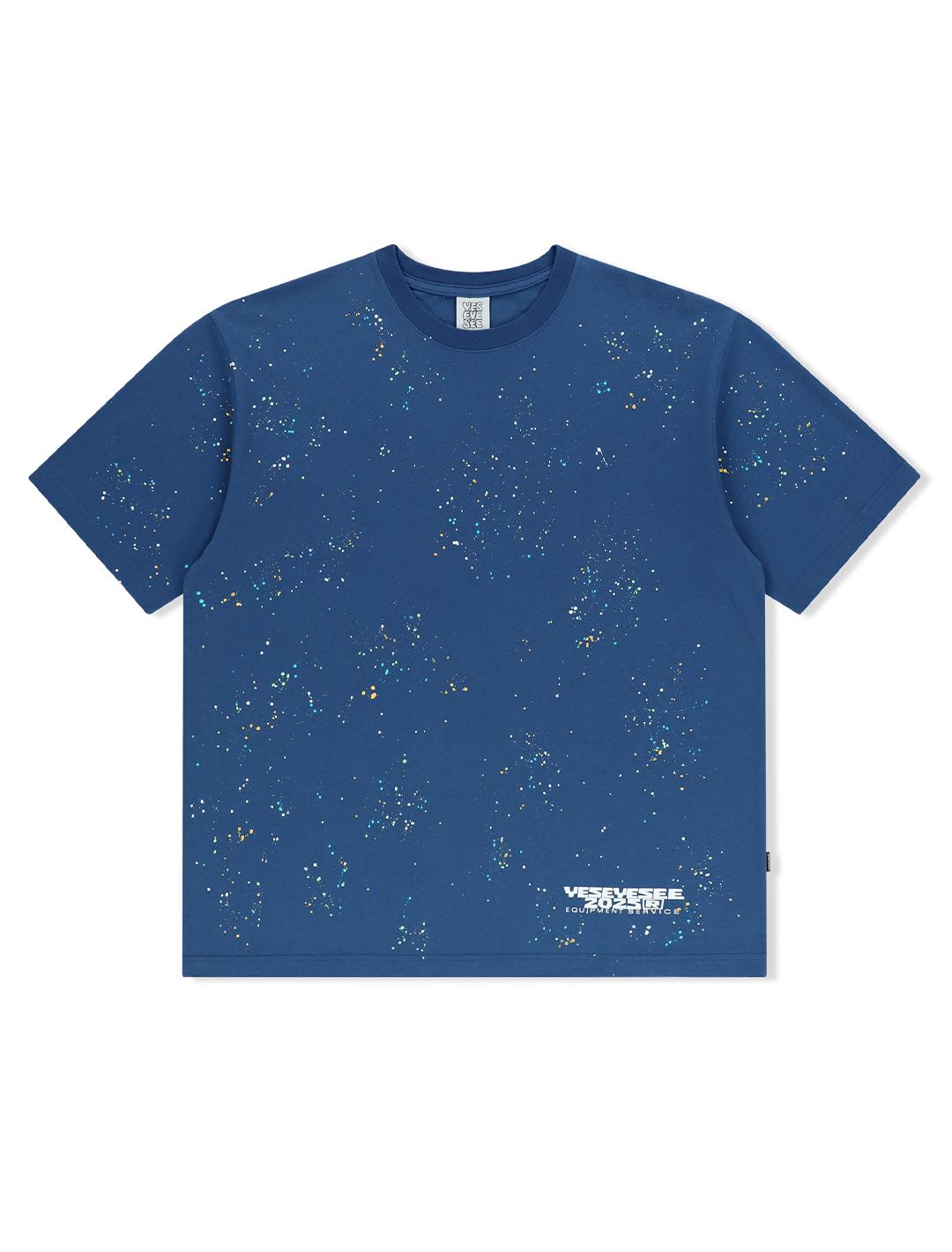 Yes Ic Y.E.S Multi Painted Tee Cobalt Blue Cobalt Blue/S