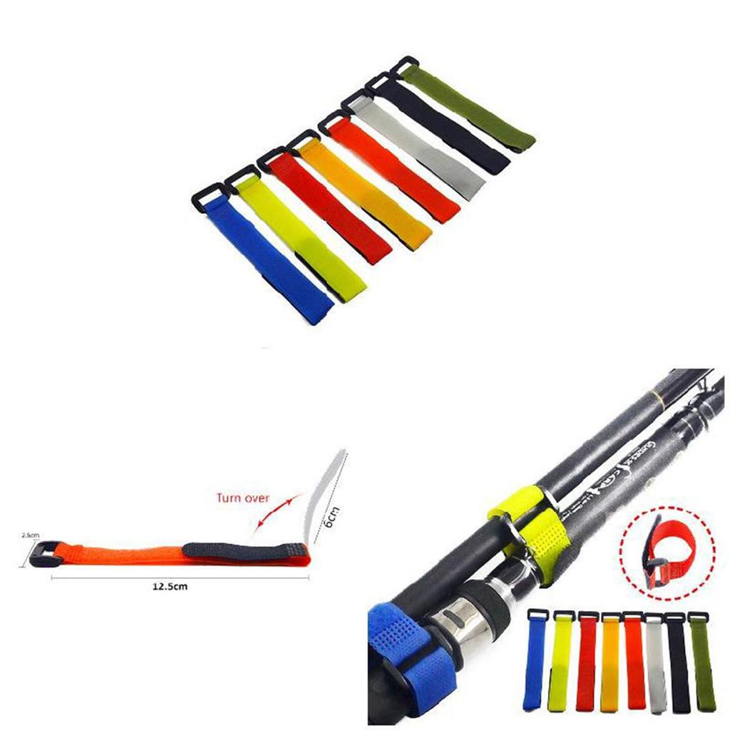 10Pcs Fishing Rod Holder Tie Wear-Resistant & Waterproof Strap for Fishing Rope Enthusiasts Use random color