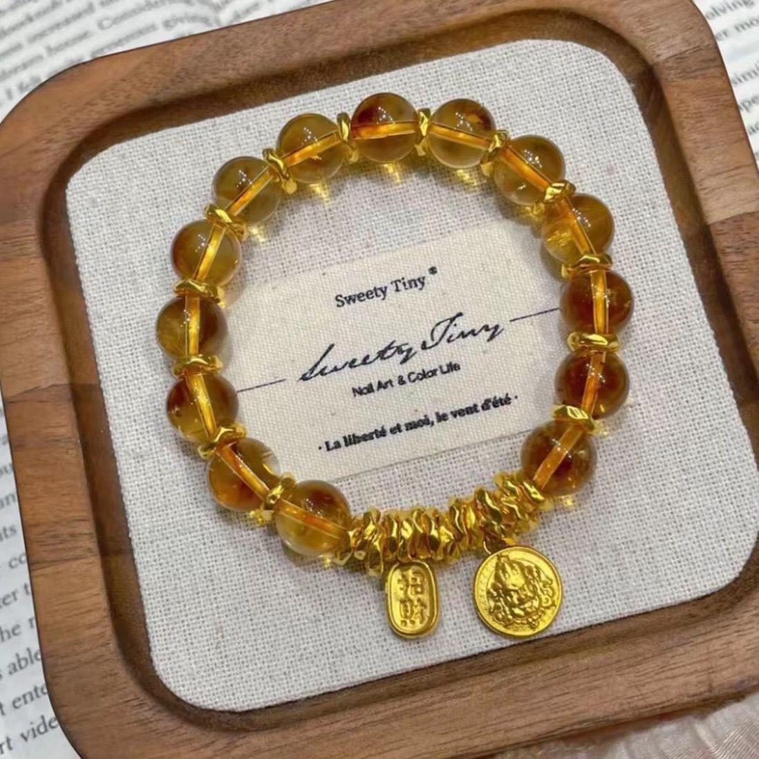 Elegant Yellow Wealth God Bracelet with Tassel - Attracts Wealth & Blessings, Perfect Good Luck Gift for Women
