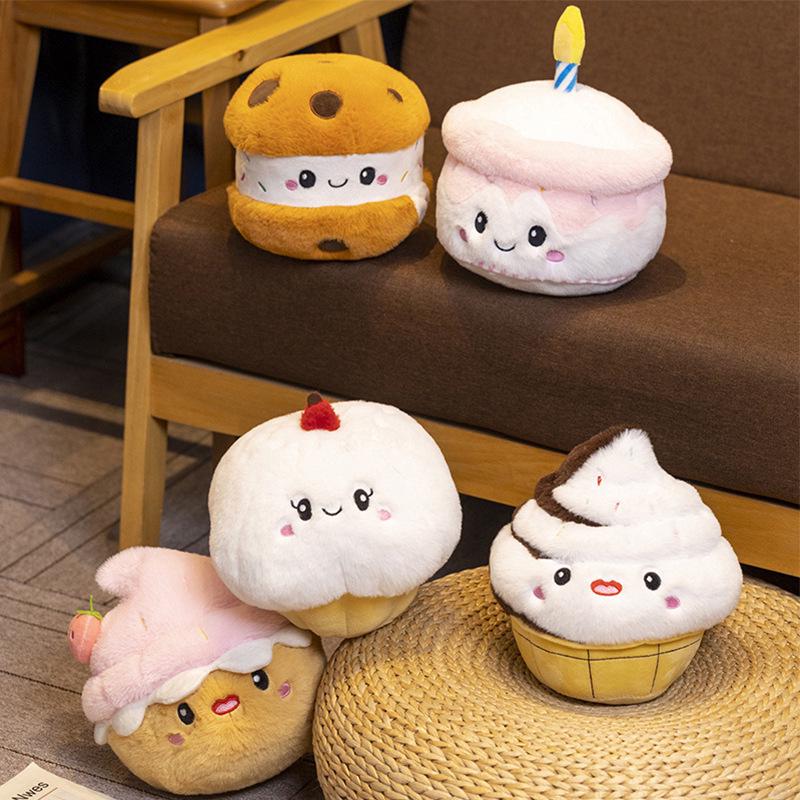 Creative Dessert Simulation Pillow: Chocolate Cream Cake Plush Toy for Kids