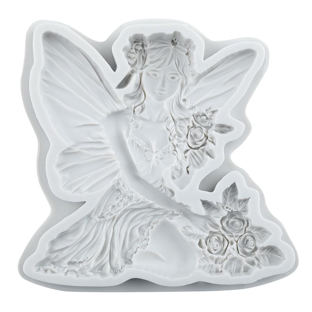 Flower Fairy Silicone Mold Angel Fondant Molds Cake Decorating Tools Cupcake Topper Candy Sugar Craft Gum Paste Polymer Clay