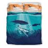 Quilt Cover Set Hawaii Turtle and Colorful Hibiscus Bedding Set Home Textiles