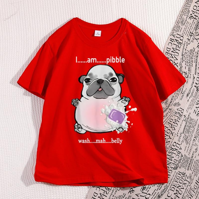 

I Am Pibble Wash My Belly T Shirt High Quality Funny Dog Meme Tshirt Humorous Graphic TShirts Cotton Short Sleeve Streetwear S