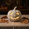 Gift for Halloween Lovers Pumpkin Lantern Ornament, Resin Hollow Tabletop Figurine, Farmhouse Thanksgiving Decor Decorative Table Centerpieces