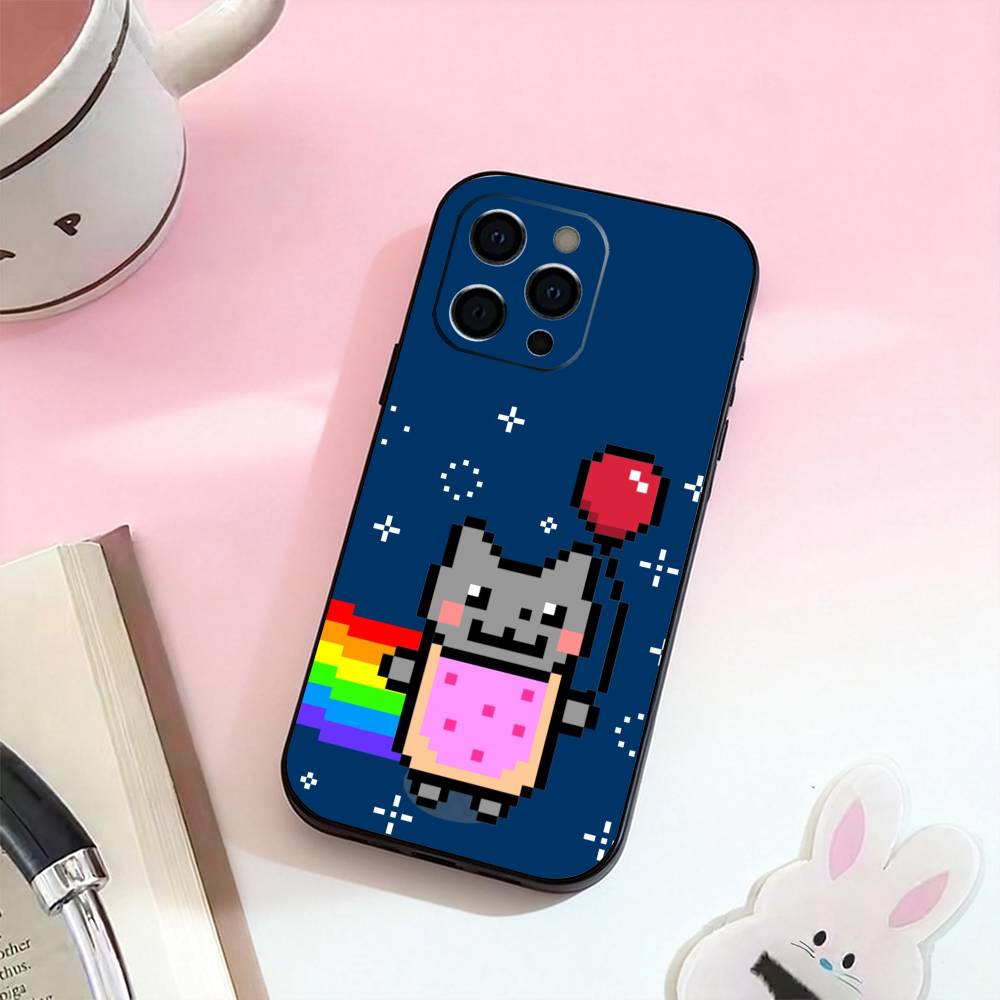 

Cute Nyan Cat Phone Case Silicone Soft For IPhone 17,16,15,14,13,12,11,XS,Plus Pro Max iPhone14Plus
