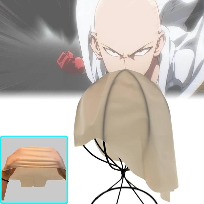 Bald Saitama Man Headgear Cosplay Latex Makeup Prop Headpiece Costume