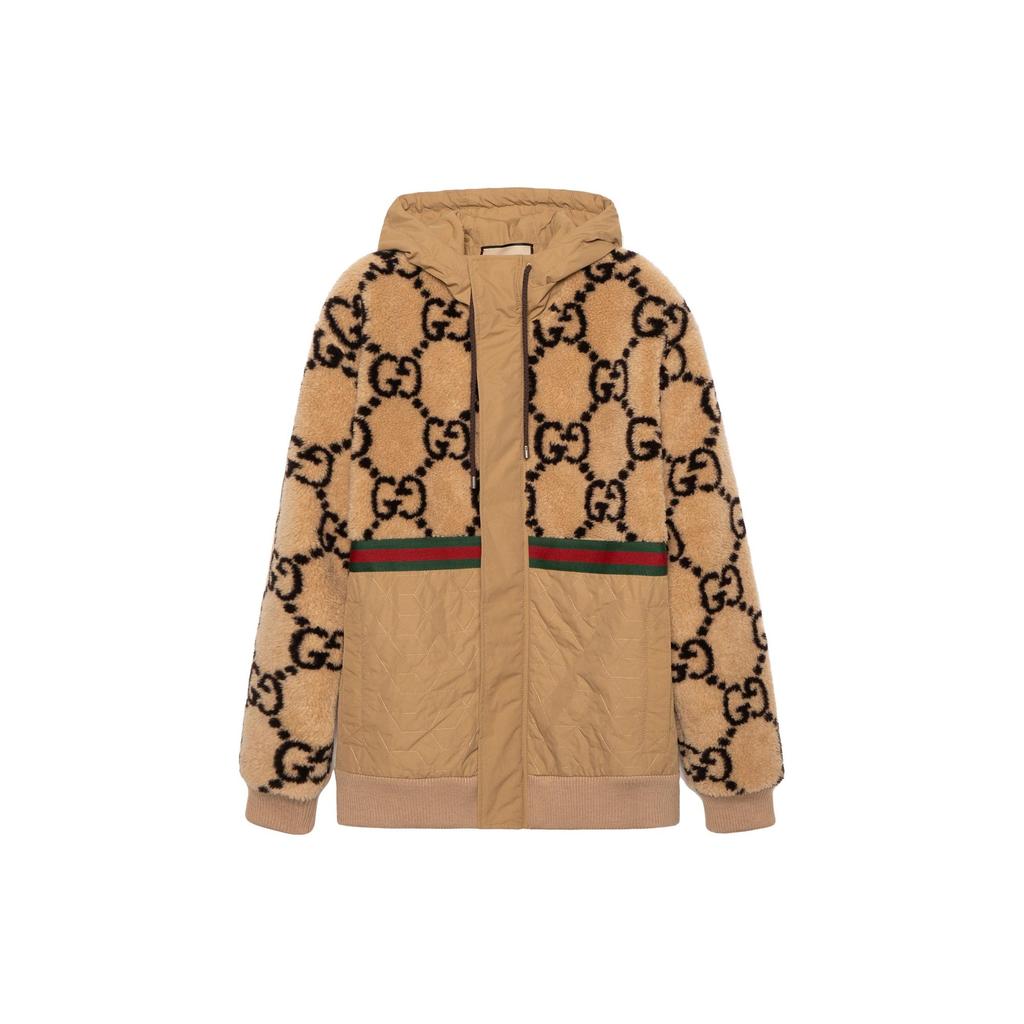 Gucci Gg Jacquard Oversized Hooded Wool Jacket 706419-XJETL-2066