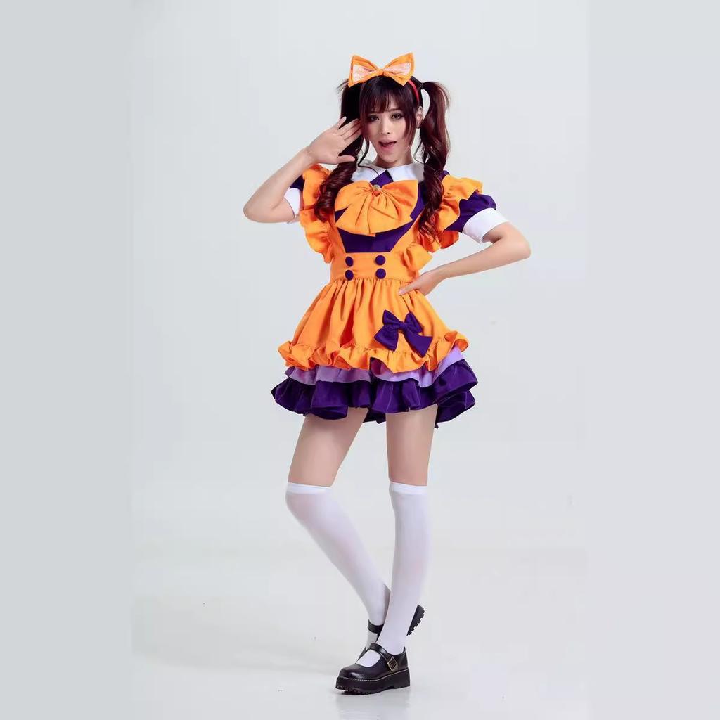 Japanese and Korean female orange maid clothing Cospaly pure maid clothing cute girl anime clothing women's clothing