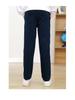 Calças Esportivas Retas com Forro de Fleece Azul Escuro para Meninas do Ensino Fundamental - Uniforme Escolar Primavera/Outono