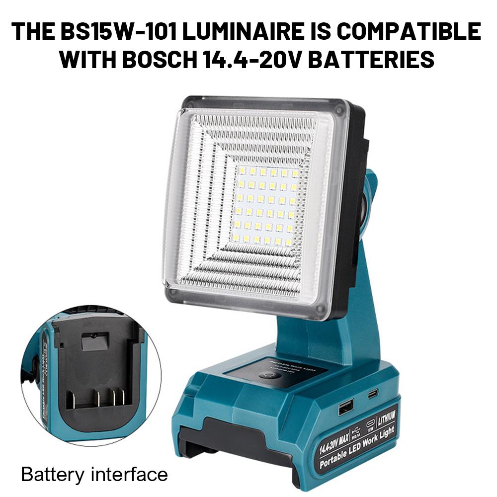 Lampe de travail LED, Lampe d'avertissement LED portable Lampe de travail Éclairage extérieur Pour batterie Makita /Milwaukee/Dewalt/Bosch 18V(Pas de batterie)